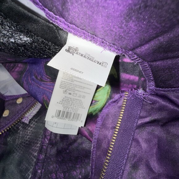 Disney Descendants 2 Mal Halloween Costume Girls S 4-6 3 Piece Outfit + Wig - Picture 6 of 12